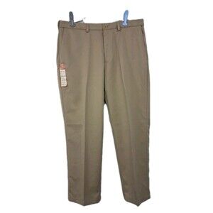 Haggar Dress Pants Mens 38x30 Cool 18 Performance Classic Fit Tan No Iron New